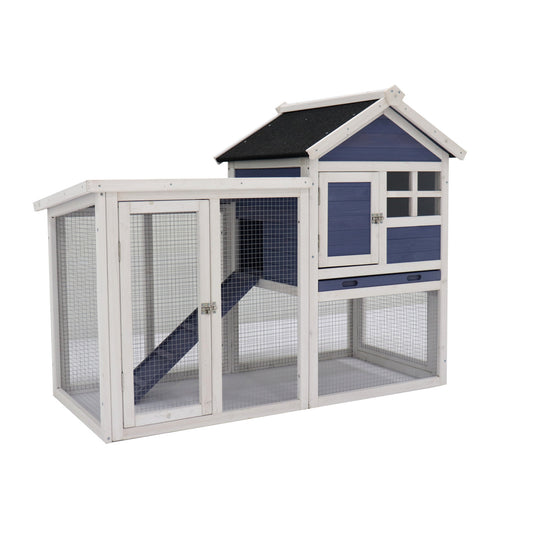 Deluxe Wooden Chicken Coop Hen House Rabbit Wood Hutch Poultry Cage Habitat