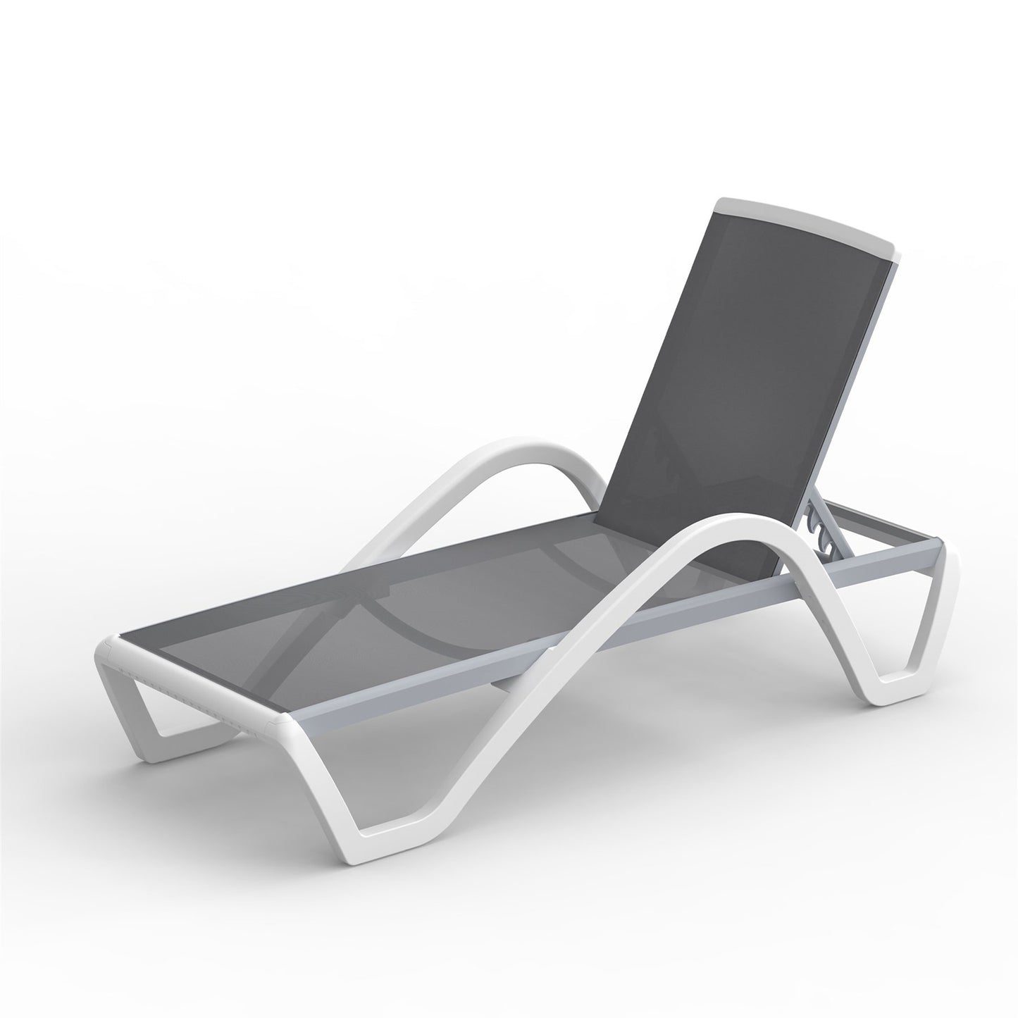 Patio Chaise Lounge Adjustable Aluminum Pool Lounge Chairs with Arm All Weather Pool Chairs for Outside,in-Pool,Lawn (Gray,1 Lounge Chair)