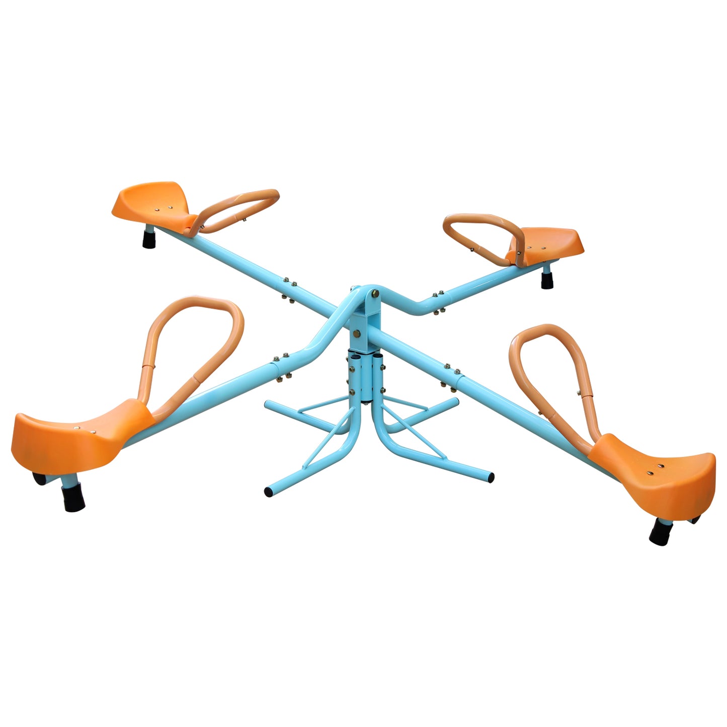 Outdoor Kids Spinning Seesaw Sit and Spin Teeter Totter Outdoor Playground Equipment Swivel Teeter Totter for Backyard