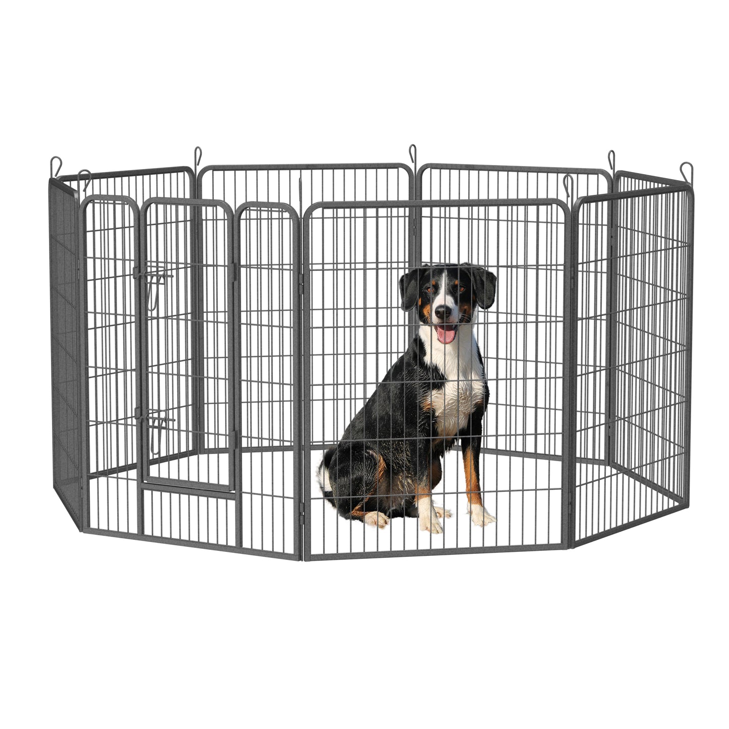 Heavy Duty Dog Pens Outdoor Dog Fence Dog Playpen for Large Dogs, 40"Dog Kennel Outdoor Pet Playpen with Doors 8 Panels Metal Exercise Pens Puppy Playpen Temporary Camping Fence for the Yard