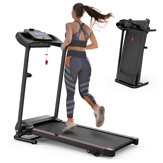 Folding Treadmill with Incline 2.5HP 12KM/H Electric Treadmill for Home Foldable, Bluetooth Music Cup Holder Heart Rate Sensor Walking Running Machine for Indoor Home Gym Exercise Fitness