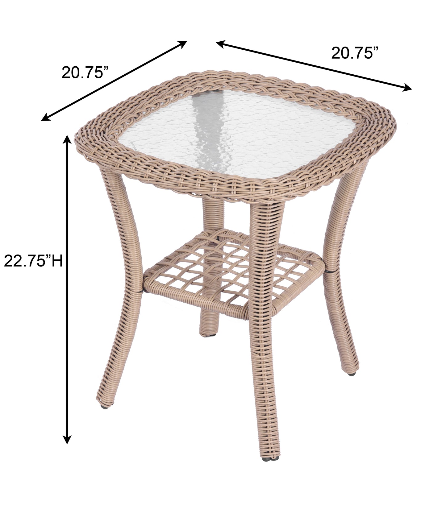 3 Pieces Outdoor Wicker Swive Rocking Chair Set, Patio Bistro Sets with 2 Rattan Rocker Chairs and Glass Coffee Table for Backyard