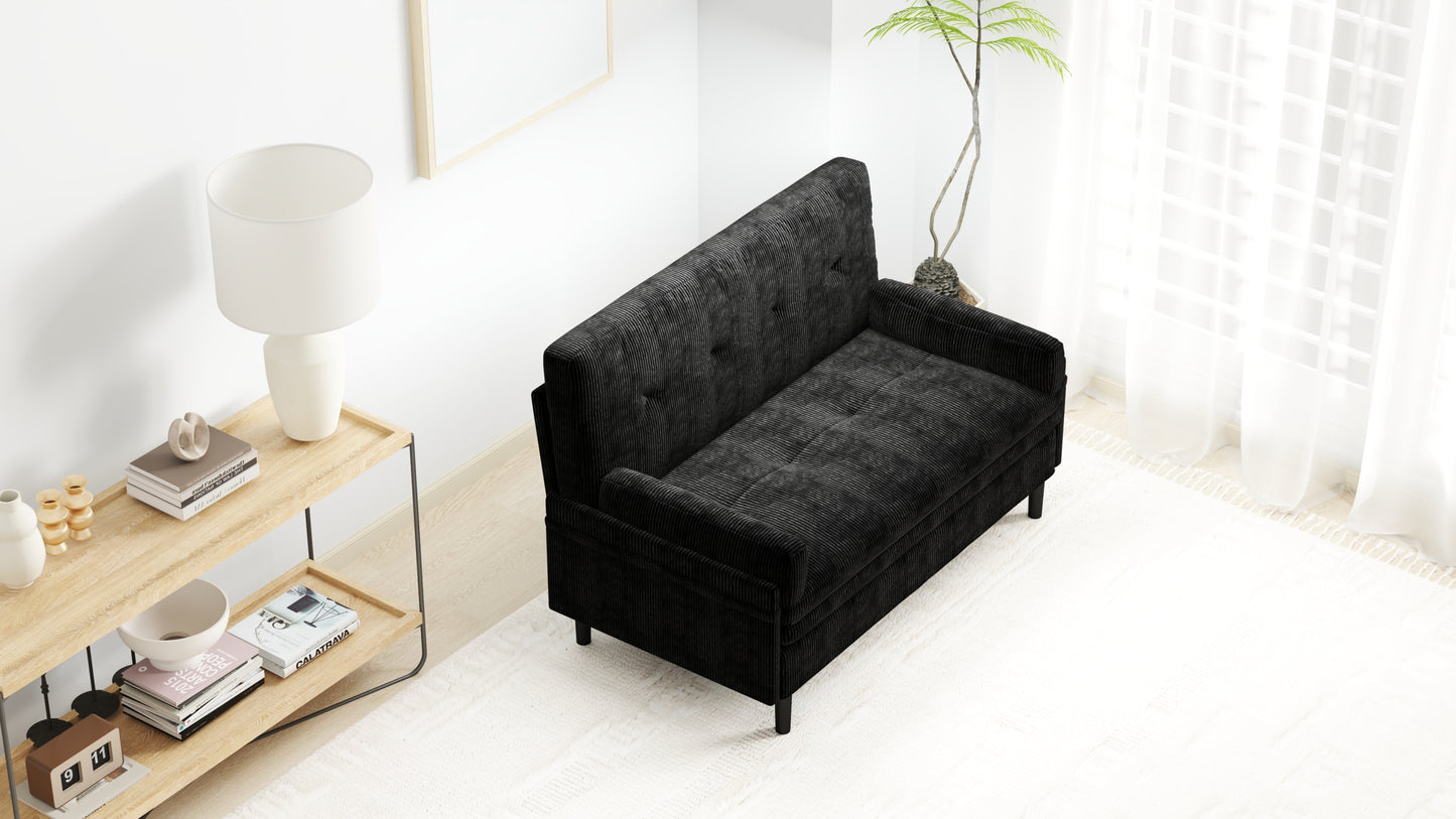 [SantaChoice] Black 2 seater sofa sleeper with recline fuction