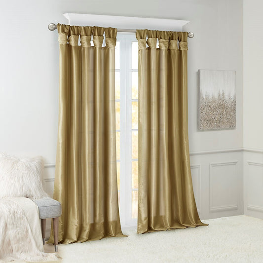 Twist Tab Lined Window Curtain Panel Bronze 50x120'