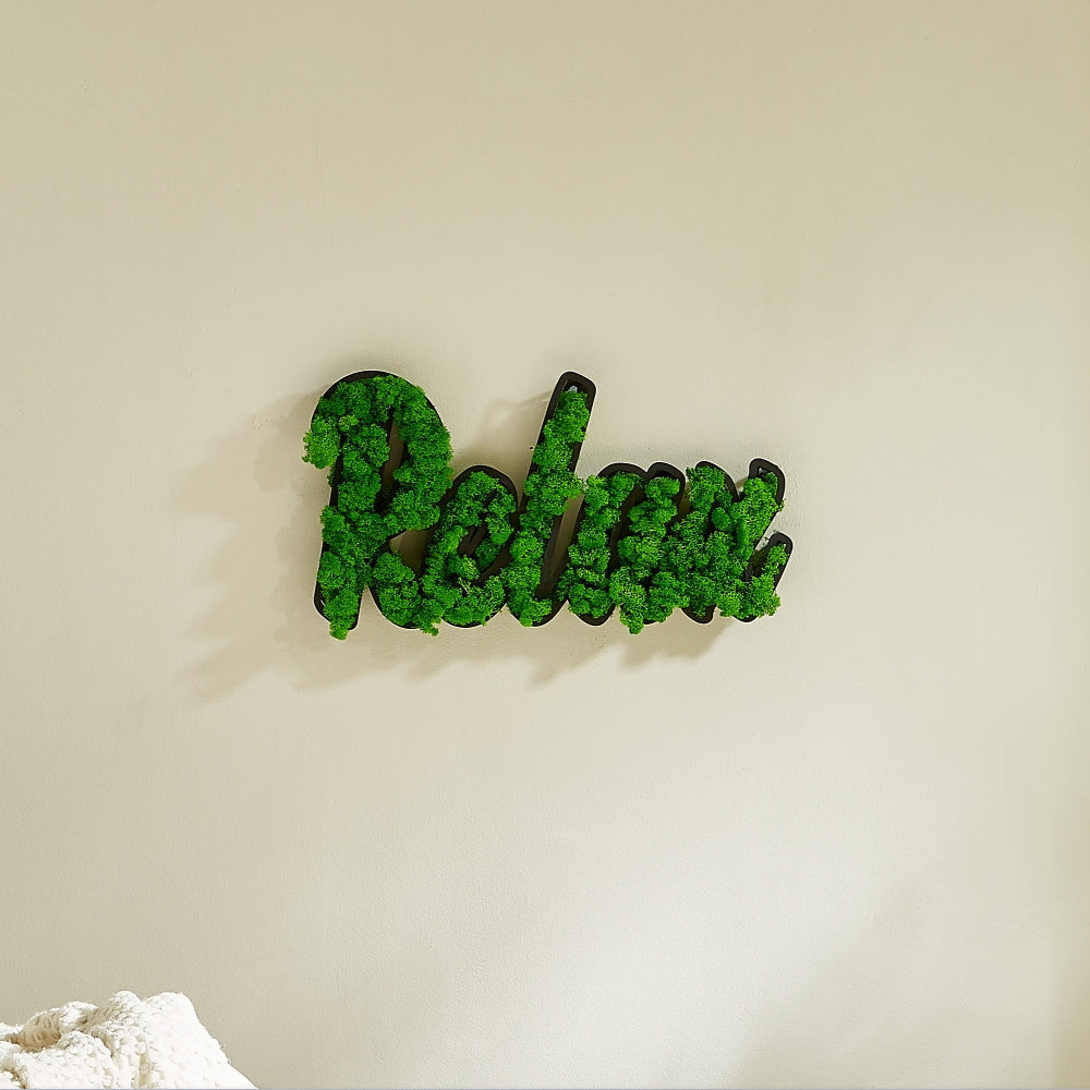 RELAX Letter Art Moss Wall Decor