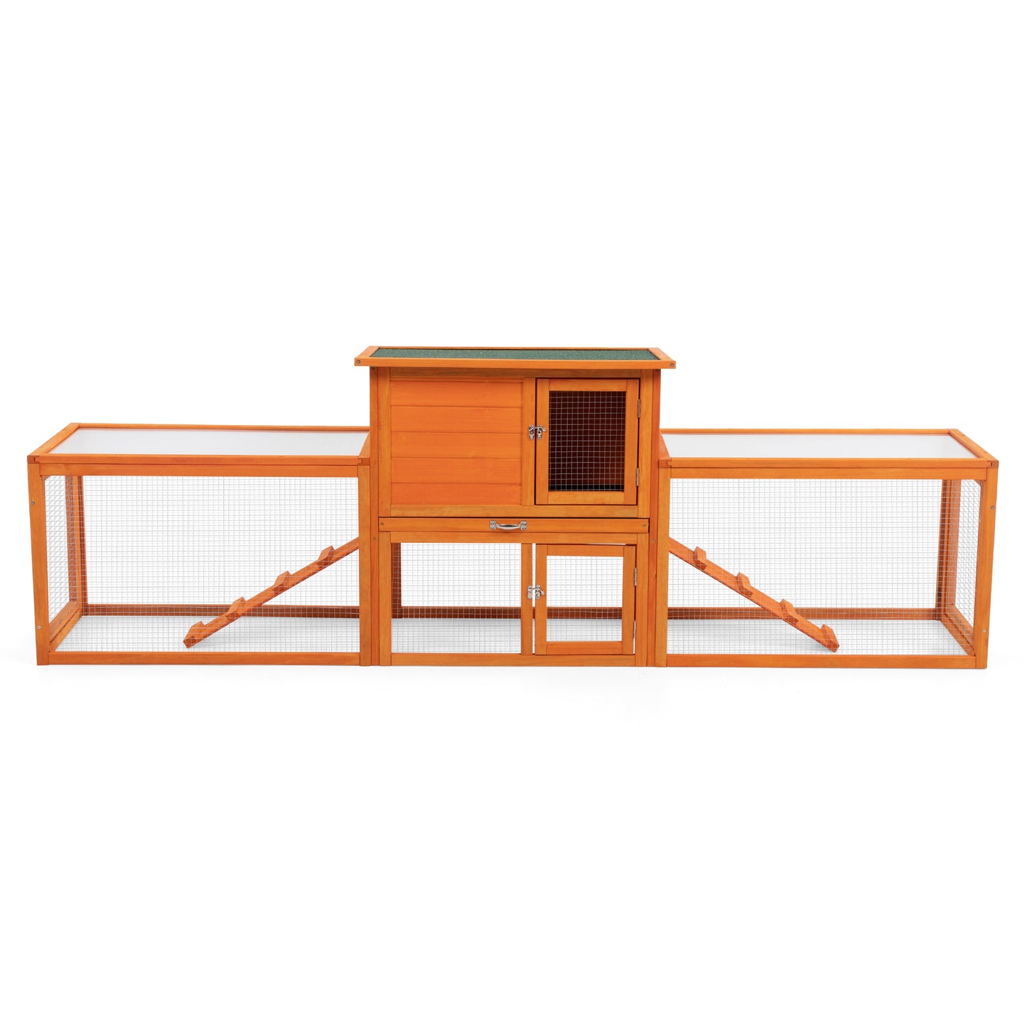 Large three box rabbit cage,for Indoor and Outdoor Use, orange