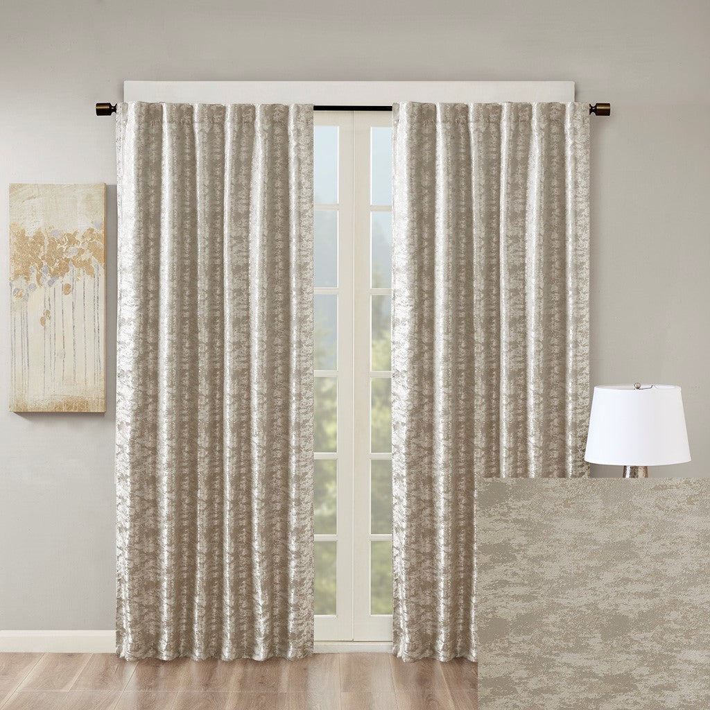 Jacquard Lined Total Blackout Rod Pocket/Back Tab Curtain Panel(Only 1 Pc Panel)