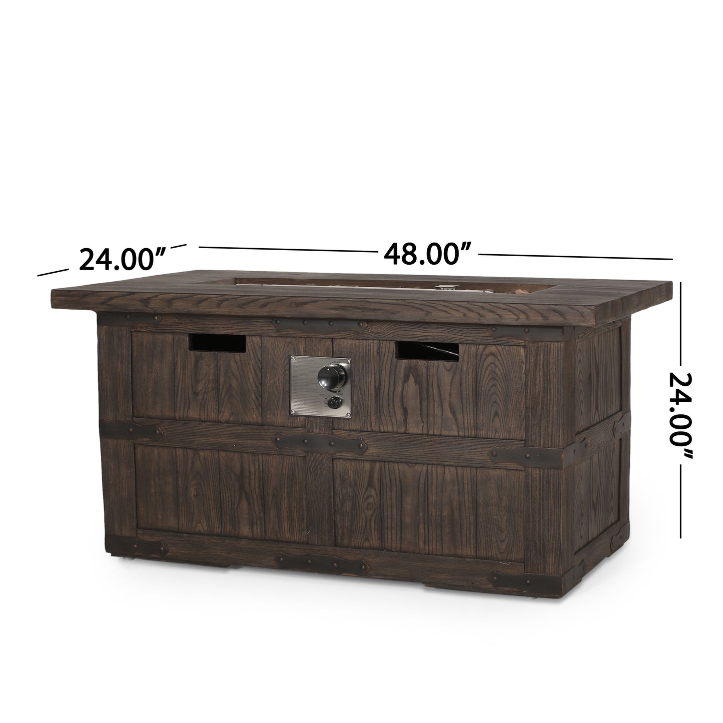 ANDREW RECTANGLE FIRE PIT - 40,000 BTU TANK INSIDE