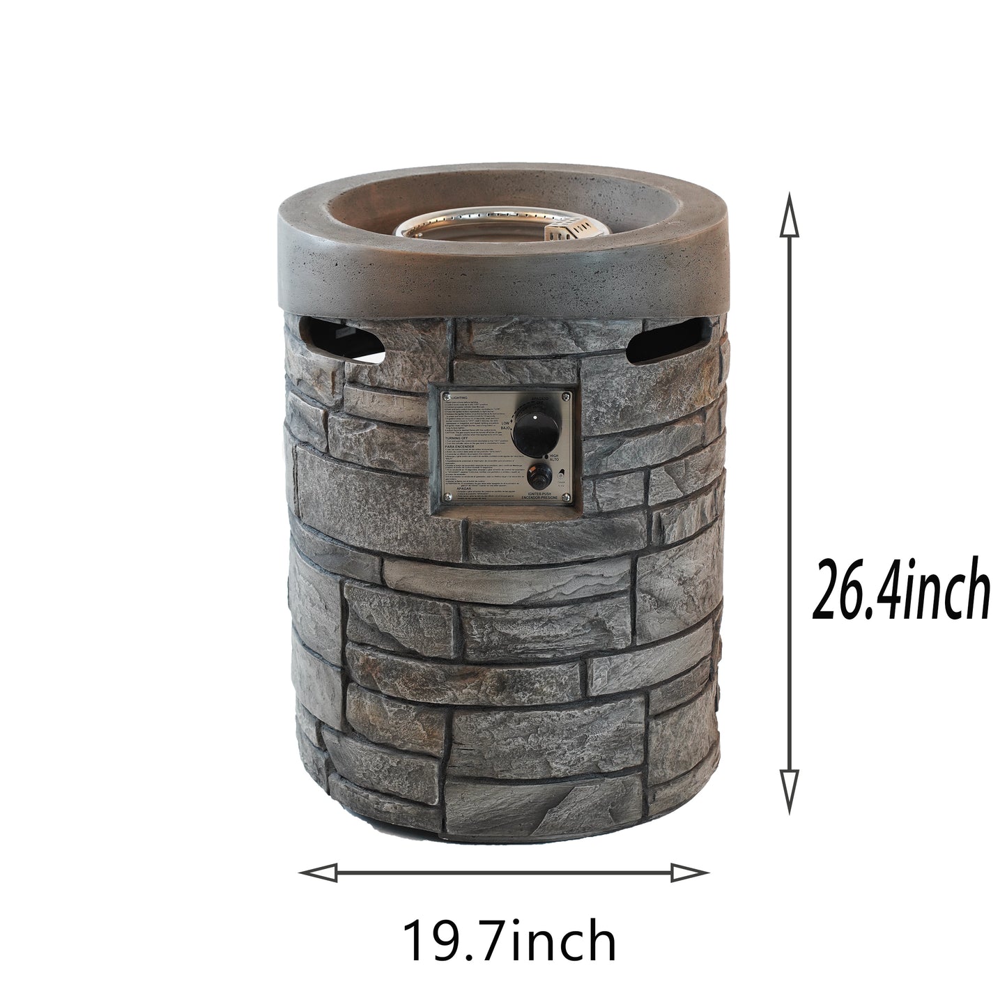 32000 BTU, CSA Certification Diameter 20 Inch Round Outdoor Gas Fire Pit,Contain 2.5kg Lava Stone And Rainproof Cover,Magnesium Oxide Cultured Stone Surface Finished,, More Suitable for Outdoor Garden