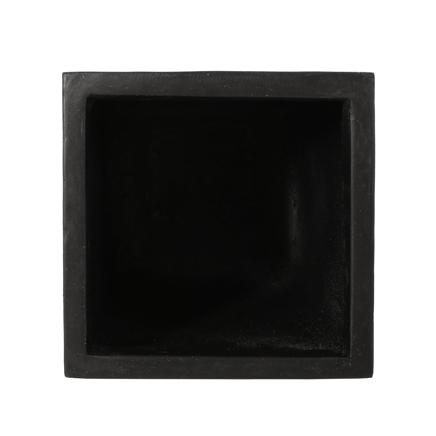 13" x 32.5" Outdoor Modern MGO Cast Stone Planter, Black