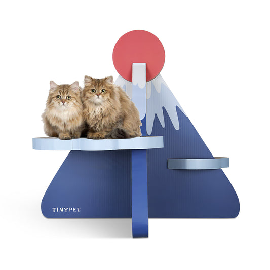 ScratchMe Cat Scratcher Post Board, Mount Fuji Shape Cat Scratching Lounge Bed, Durable Pad Prevents Furniture Damage