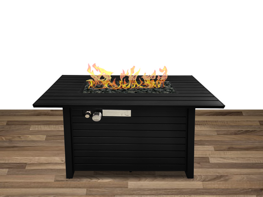 Steel Propane/Natural Gas Outdoor Fire Pit Table with Lid