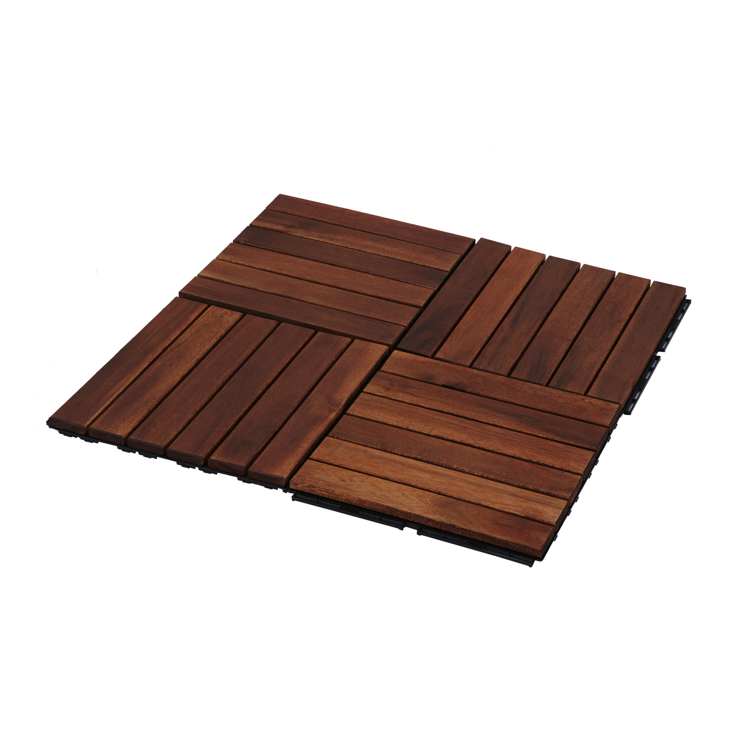 30 PCS Interlocking Deck Tiles Striped Pattern, 12" x 12" Square Acacia Hardwood Outdoor Flooring for Patio, Bancony, Pool Side,...