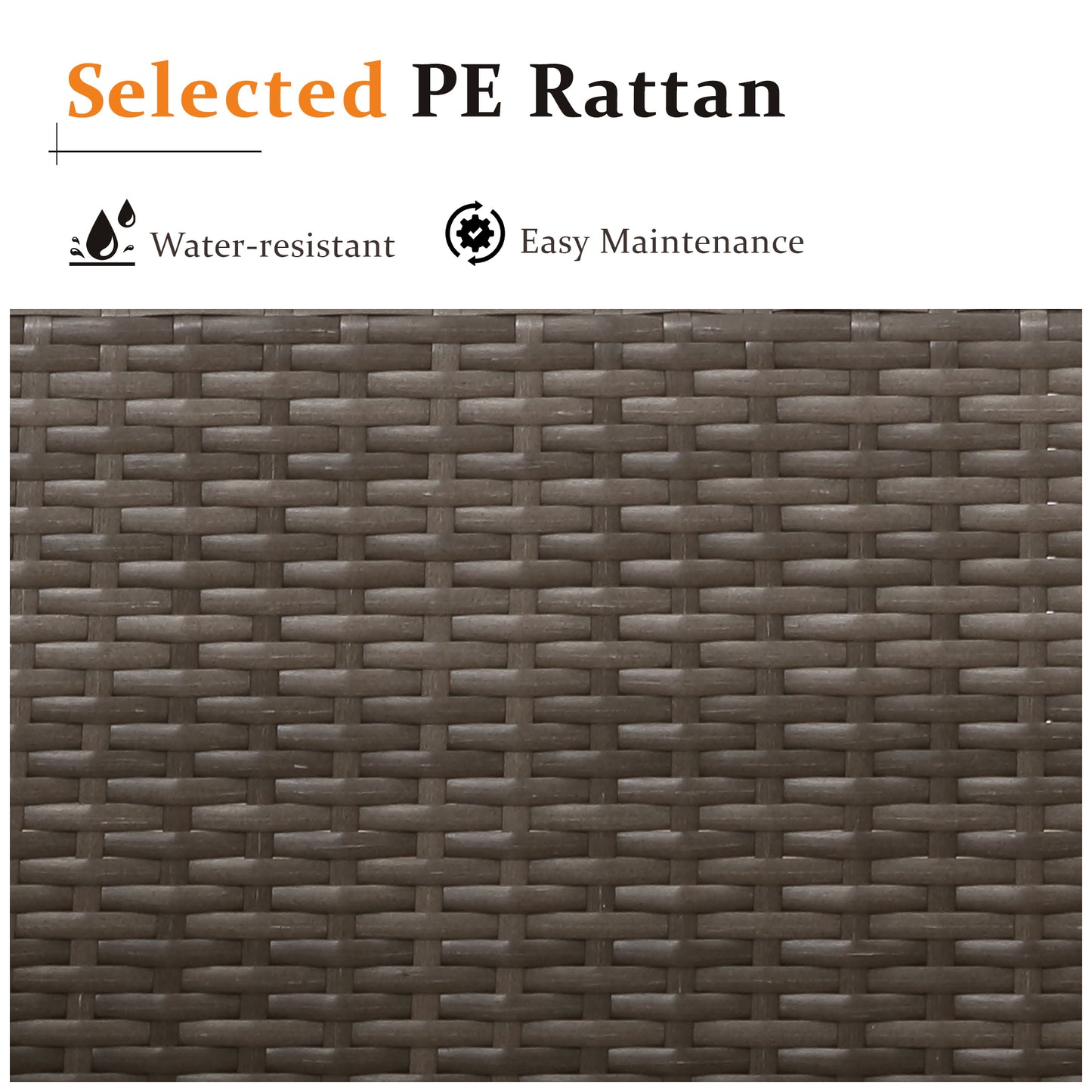 2 Pieces Patio Furniture Sets with Coffee Table PE rattan Water Resistance - Grey