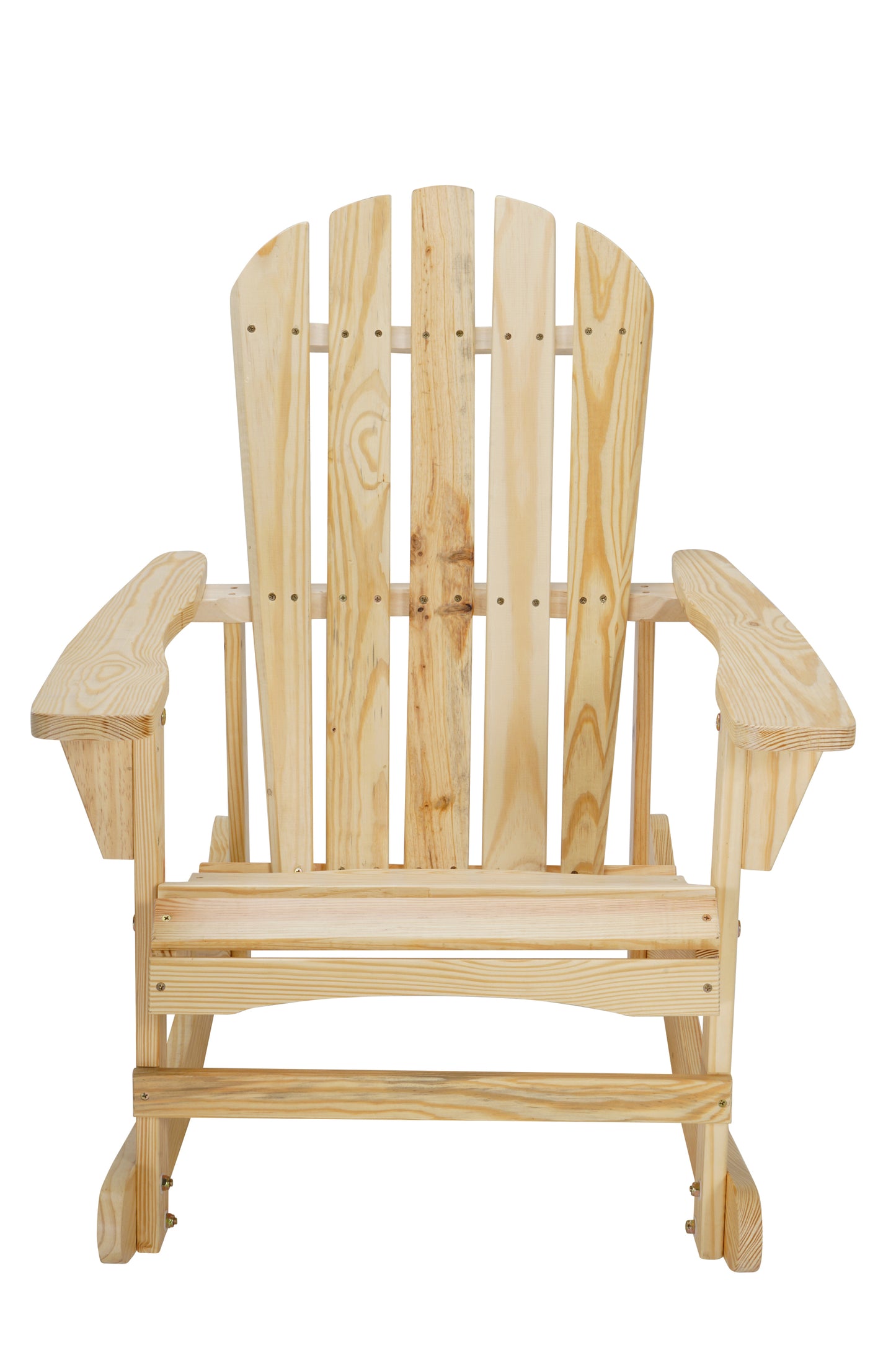 Adirondack Rocking Chair Solid Wood Chairs Finish Outdoor Furniture for Patio, Backyard, Garden - Natual