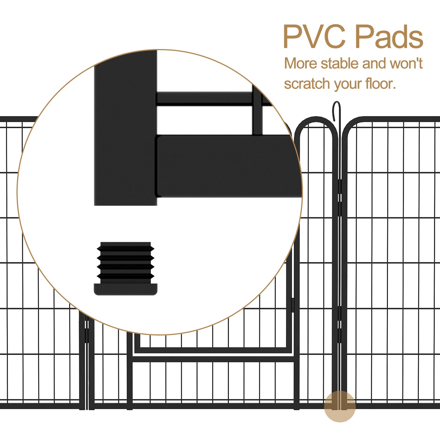 8 Panels Heavy Duty Metal Playpen with door,31.7"H Dog Fence Pet Exercise Pen for Outdoor, Indoor