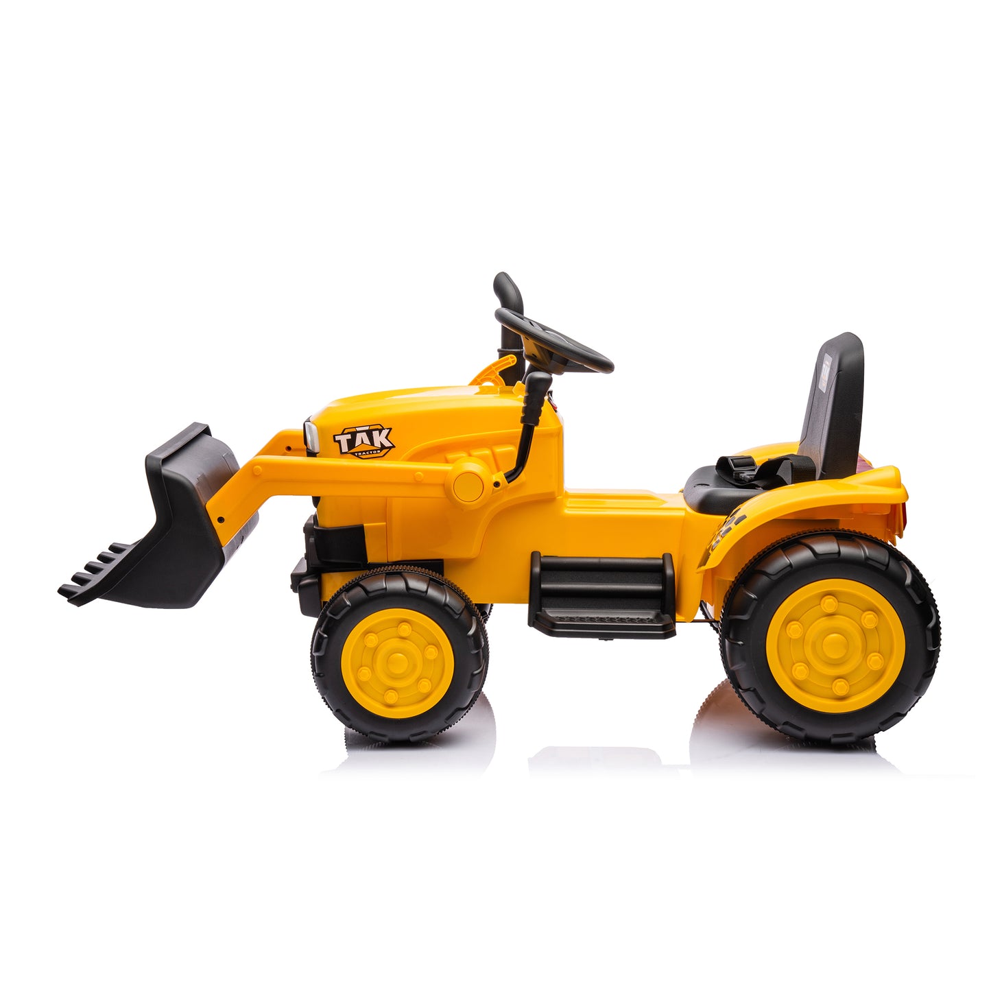 12V Kids Ride on Tractor Electric Excavator Battery Powered Motorized Car for Kids Ages 3-6, with Front Loader, Digging Handle, Remote Control, & Bright Headlight, Yellow