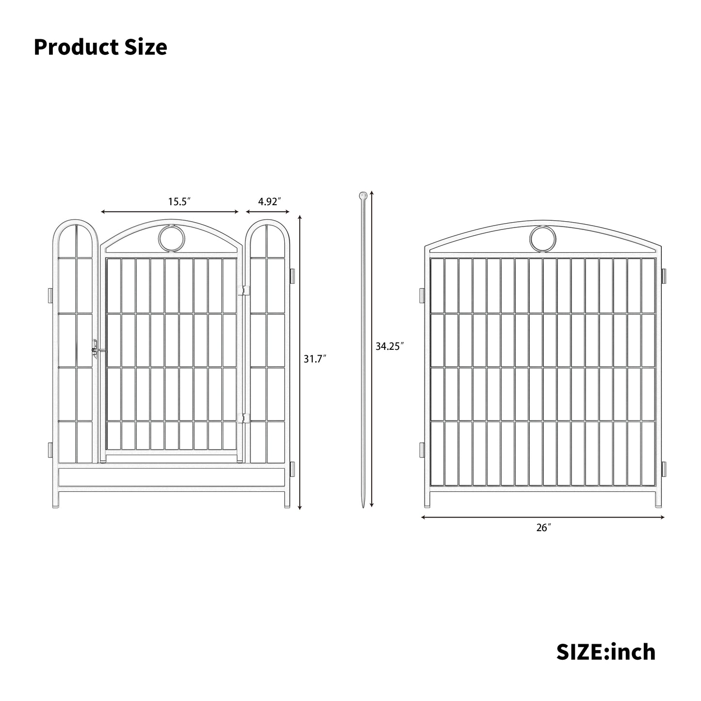 Dog Playpen Indoor 32 inch 8 Panels Metal Dog Pen Pet Dog Fence Outdoor Exercise Pen with Doors, Heavy Duty Dog Fence Puppy Pen for Large Medium Small Dogs Indoor Outdoor Foldable Pet Exercise Pen