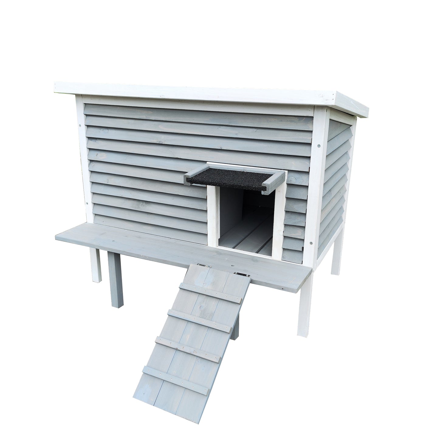 Outdoor Breathable Cat House for Outside Cats,Cat Shelter for Feral Cats with a Door,Porch Deck