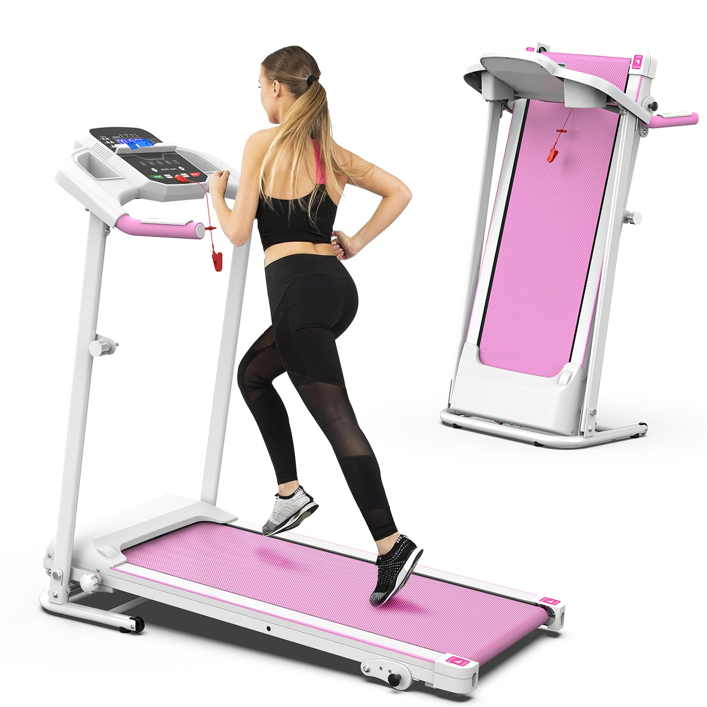 Foldable Treadmill 2.5HP Electric Folding Treadmill Running Walking Machine for Home Gym, Max 265 LBS Weight Capacity