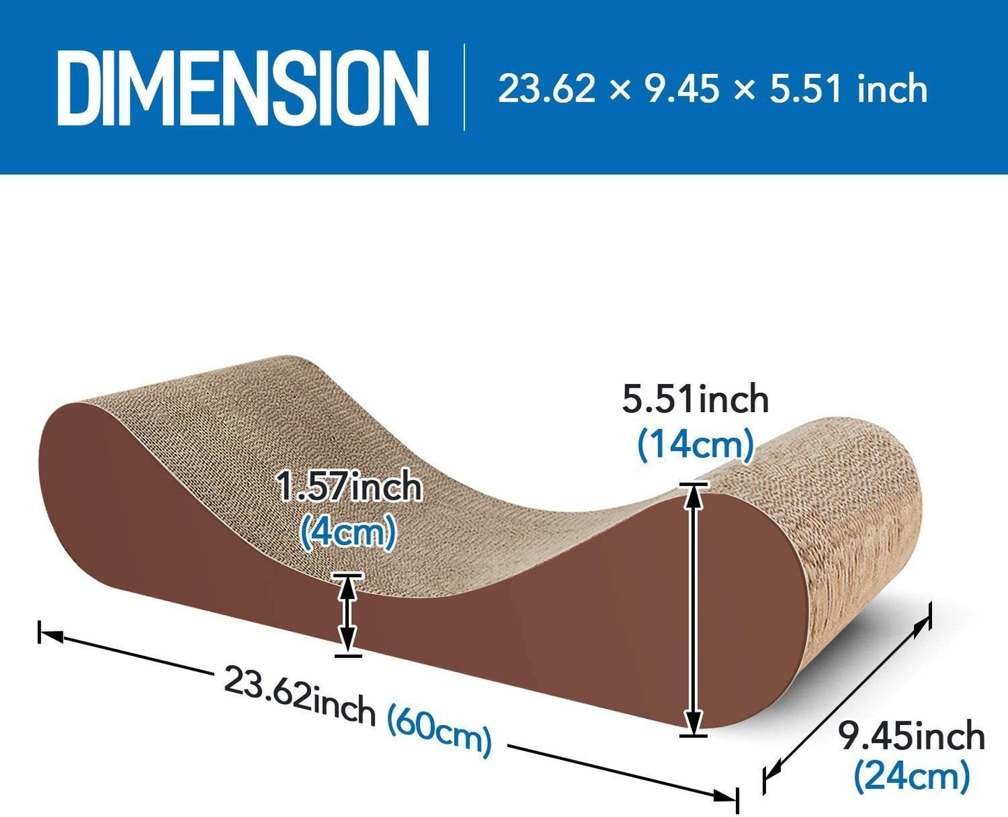 ScratchMe Bone Cat Scratcher Cardboard Lounge Bed, Cat Scratching Post, Durable Board Pads prevents Furniture Damage