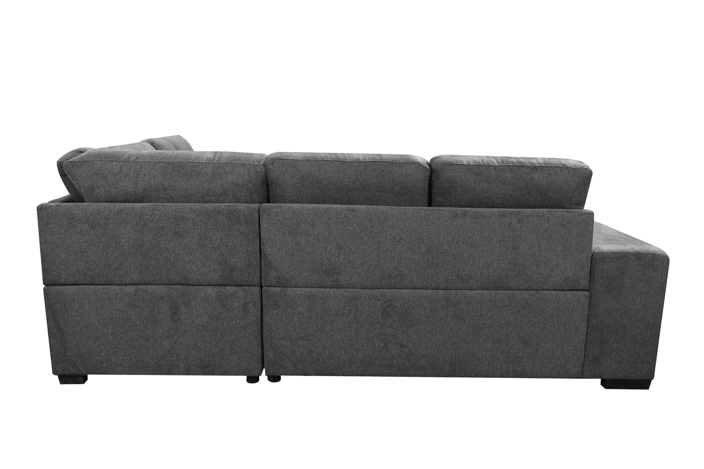 Sectional Pull Out Sofa Bed 101" Reversible L-Shaped Corner Sleeper Upholstered Couch with Storage Ottoman, 2 Pillows,USB Ports,2 Stools for Living Room Furniture Sets,Apartments,Dark Gray