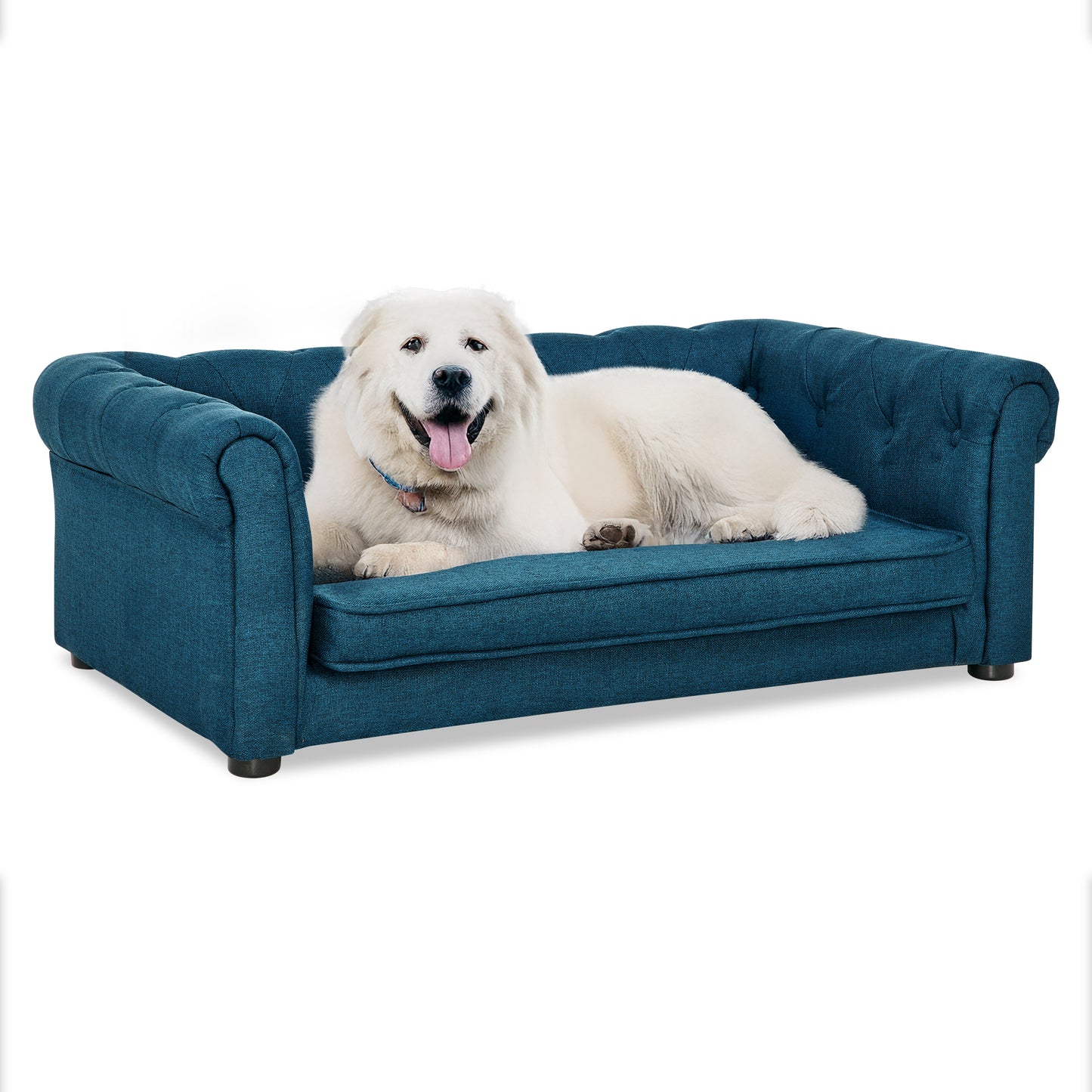 Elegant Rectangle Pet Bed for Medium and Large Dogs, Durable Elevated Dog Sofa Bed, Comfortable Dog Couch, Modern and Stylish Dog Sofa for Large Dogs,Blue