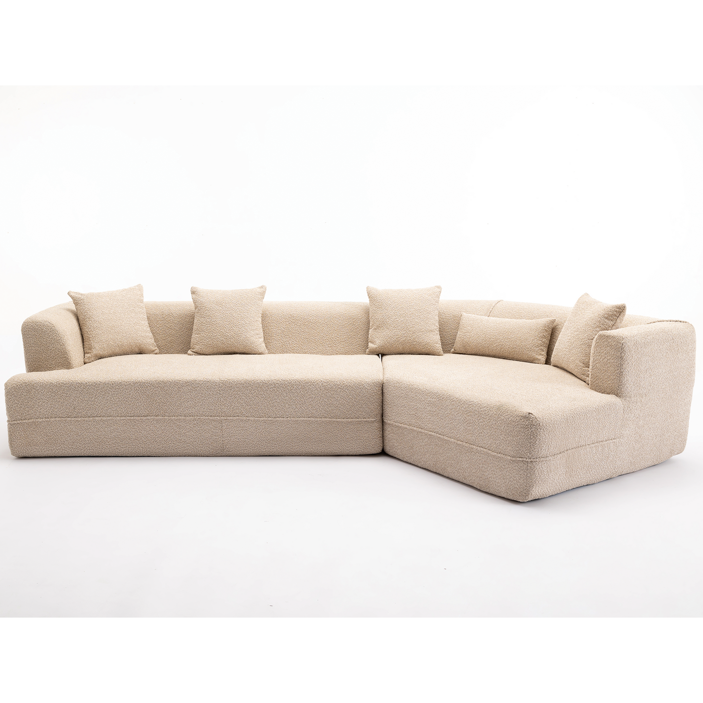 Modular sofa, modern minimalist style sofa,  upholstered ,  free combination, round fiber fabric, anti-wrinkle fabric,Dimension extension,Brown