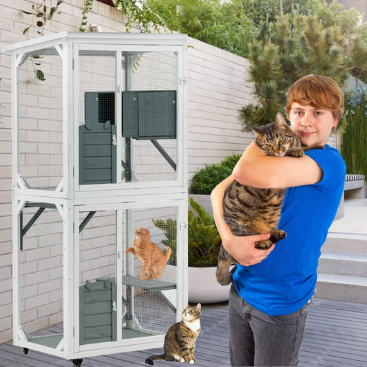 XPT016 Outdoor indoor cat pet climbing rack play cage lovely big space