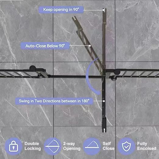 150" Adjustable Safety Gate 6 Panels Play Yard Metal Doorways Fireplace Fence Christmas Tree Fence Gate for House Stairs Gate prohibited area fence