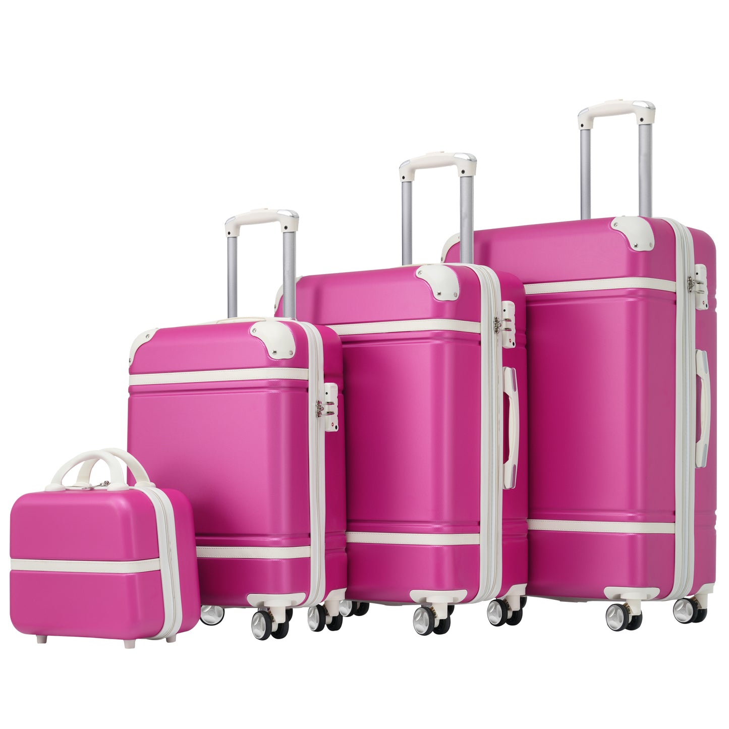 Hardshell Luggage Sets 4 Pieces 20'+24'+28' Luggages and Cosmetic Case Spinner Suitcase with TSA Lock  Lightweight