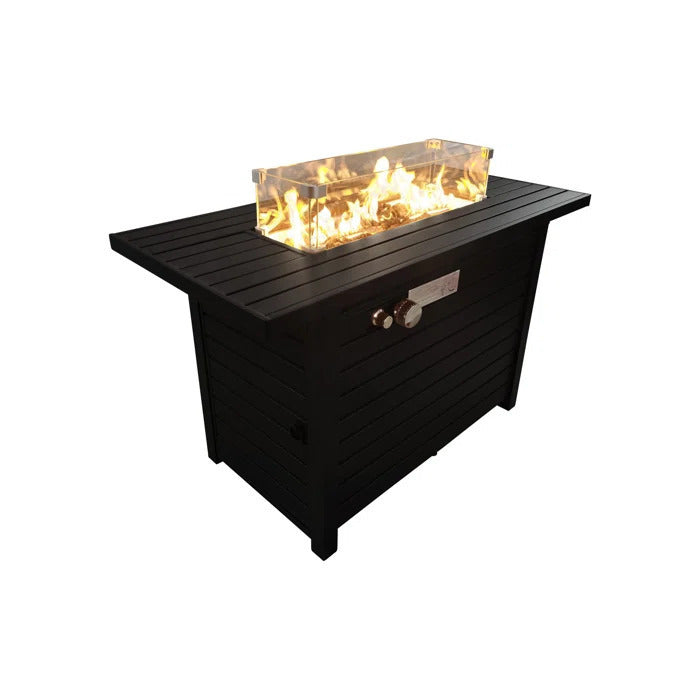 24" Steel Propane Fire Pit Table with Cover