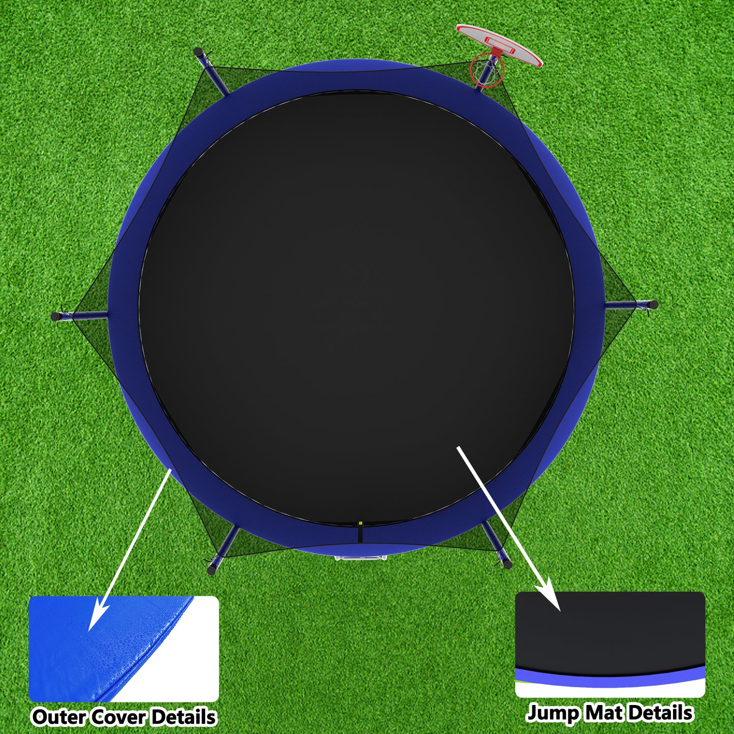 14FT for Kids Children with Safety Enclosure Net Outdoor Backyards Large Recreational Trampoline