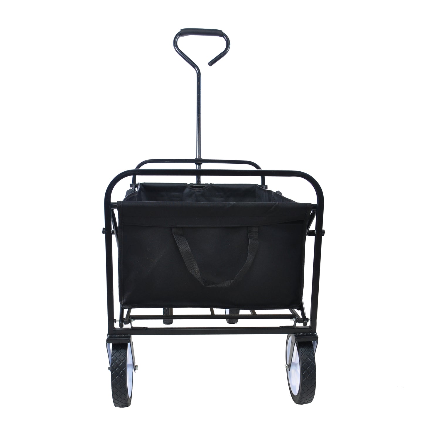 Folding Wagon Garden Shopping Beach Cart (Black)