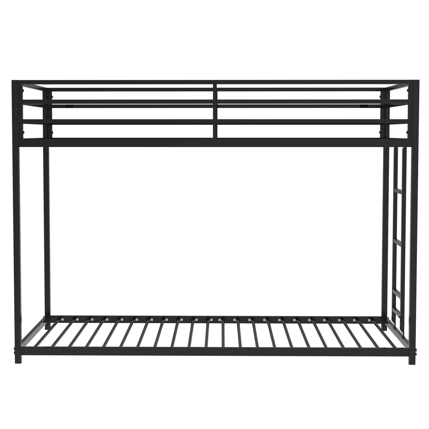 Adam Sturdy Twin over Twin Bunk Bed Metal Black for Kids and Adult, Low Profile Twin over twin bunk bed with Ladder and Guardrails, Easy Climbing, Beds for Bedroom, Same as original B083124170