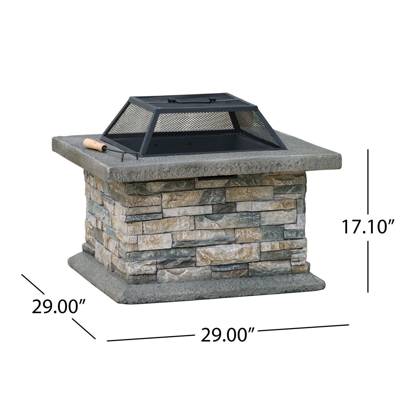 28" SQUARE MGO FIRE PIT