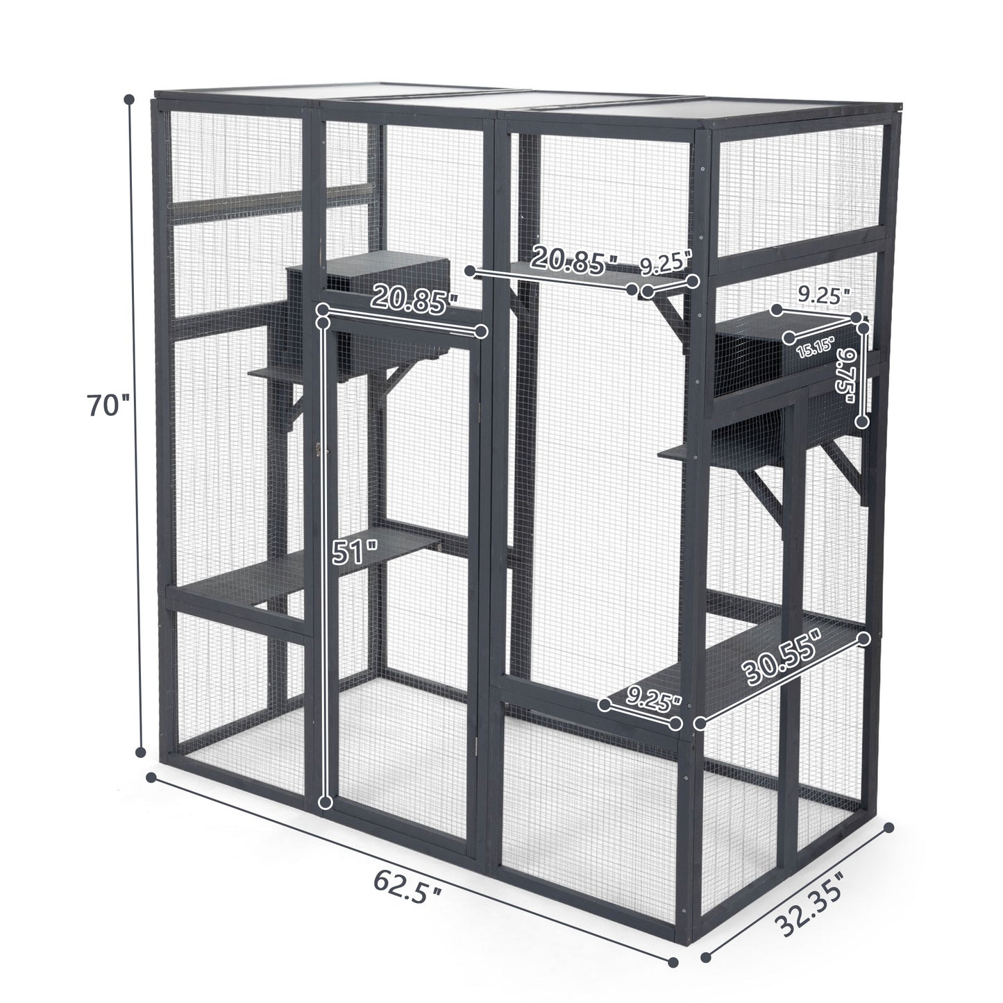 Super Large Cat Cage - Grey (New)