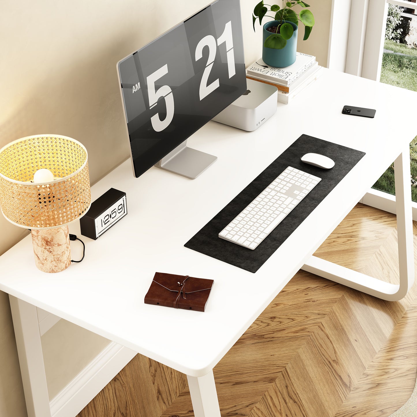 L31.5inch Computer Desk Modern Simple Style Desk for Home Office,  Small Writing Table Study Corner Work Desk for Bedroom