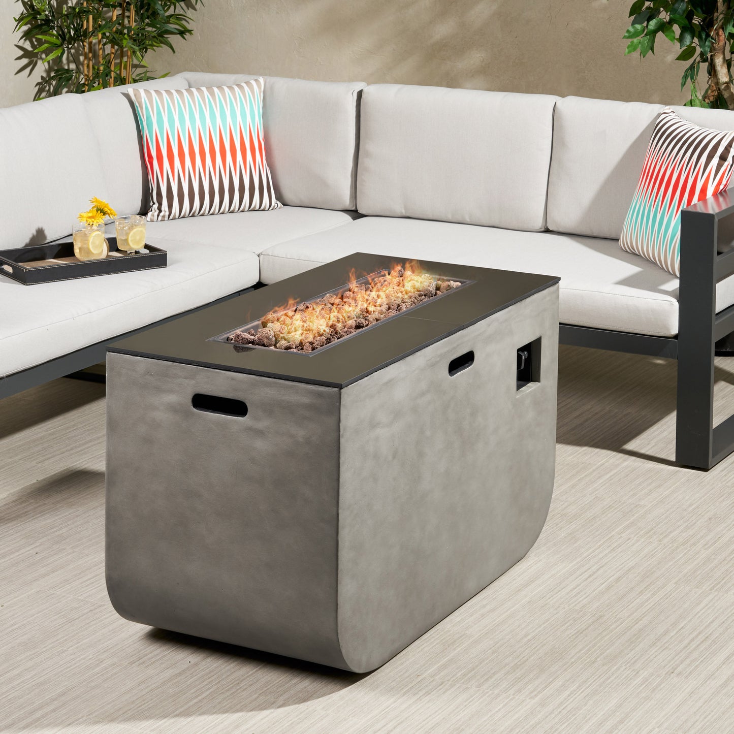 40" RECTANGLE MGO FIRE PIT - 50 000 BTU