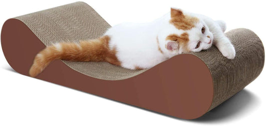 ScratchMe Bone Cat Scratcher Cardboard Lounge Bed, Cat Scratching Post, Durable Board Pads prevents Furniture Damage