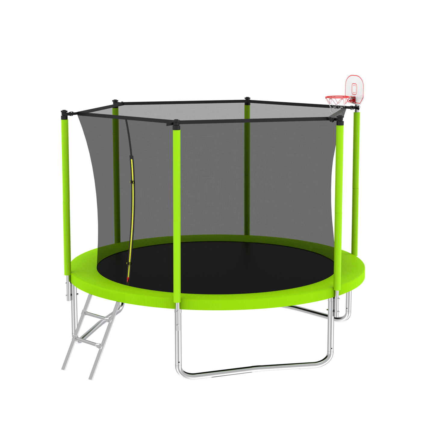 10FT Trampoline for Kids,  Basketball Hoop and Ladder, Outdoor Kids Trampoline with Safety Enclosure,Fast Assembly for Backyard Fun,ASTM Approved