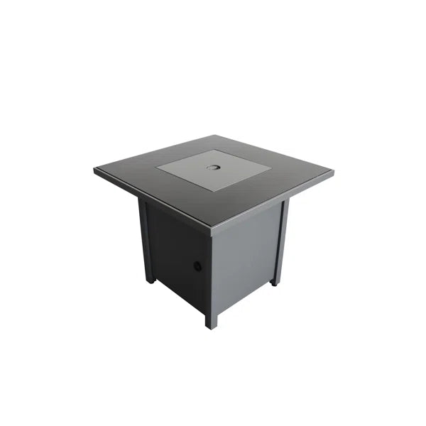 25'' H x 30'' W Steel Outdoor Fire Pit Table with Lid