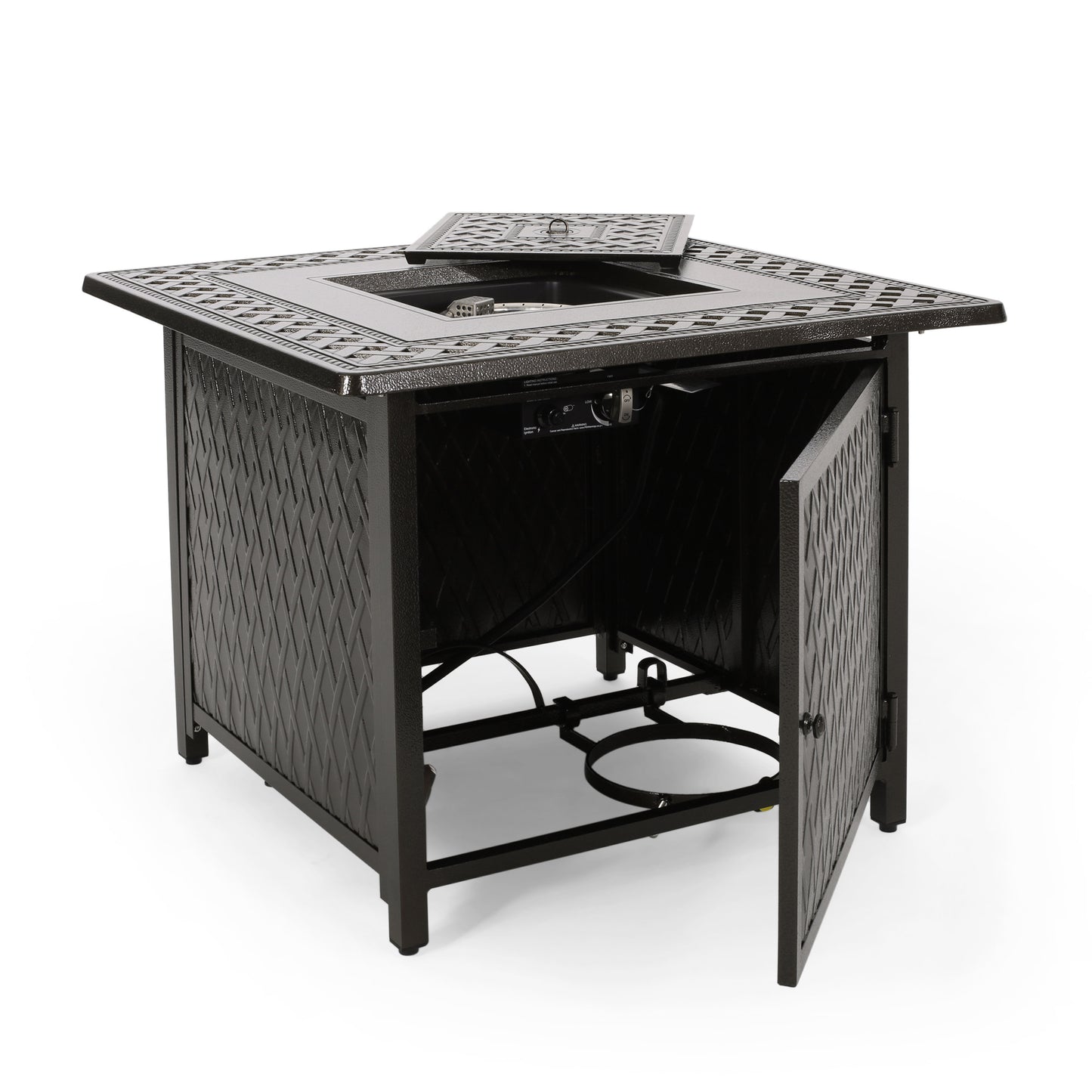 32" Outdoor Square Aluminum Propane Fire Pit - 37,000 BTU