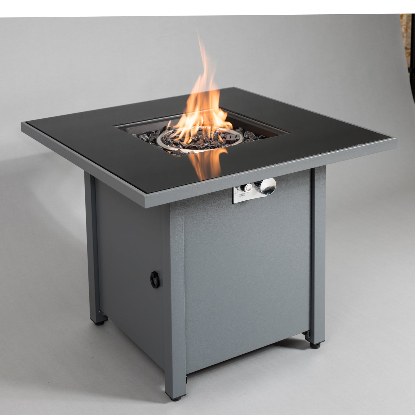 25" H x 30" W Steel Outdoor Fire Pit Table with Lid