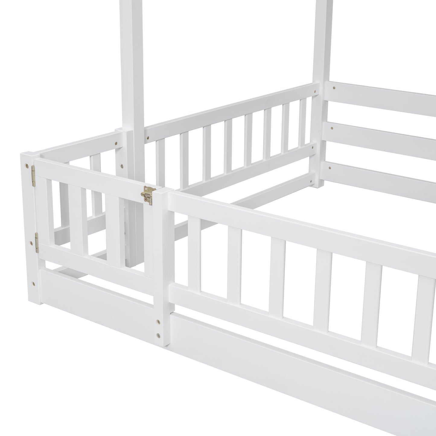 Twin Over Full Bunk Bed with Slide, Storage Staircase, Pine Solid Wooden Bunk Bed with Safety Guardrails,White