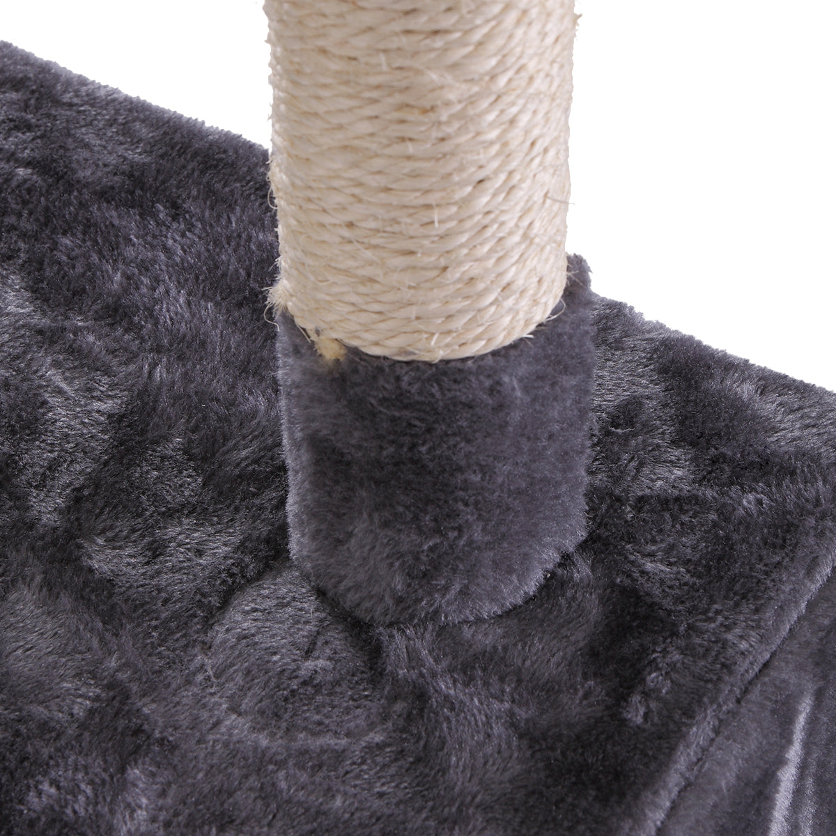 Cat Tree Cat Tower with Scratching Ball, Plush Cushion, Ladder and Condos for Indoor Cats, Gray