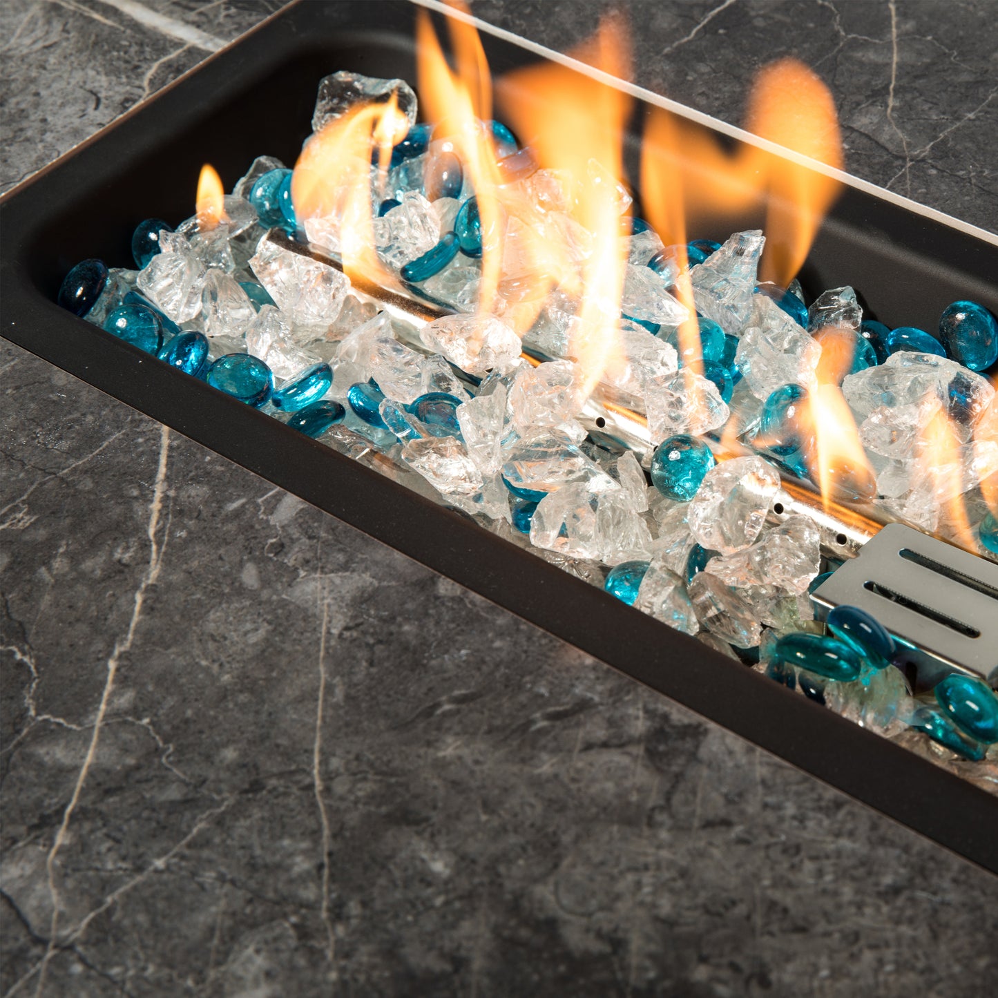 Outdoor Fire Table  Propane  Fire Pit Rattan gas fire table, gas fire table with tile tabletop