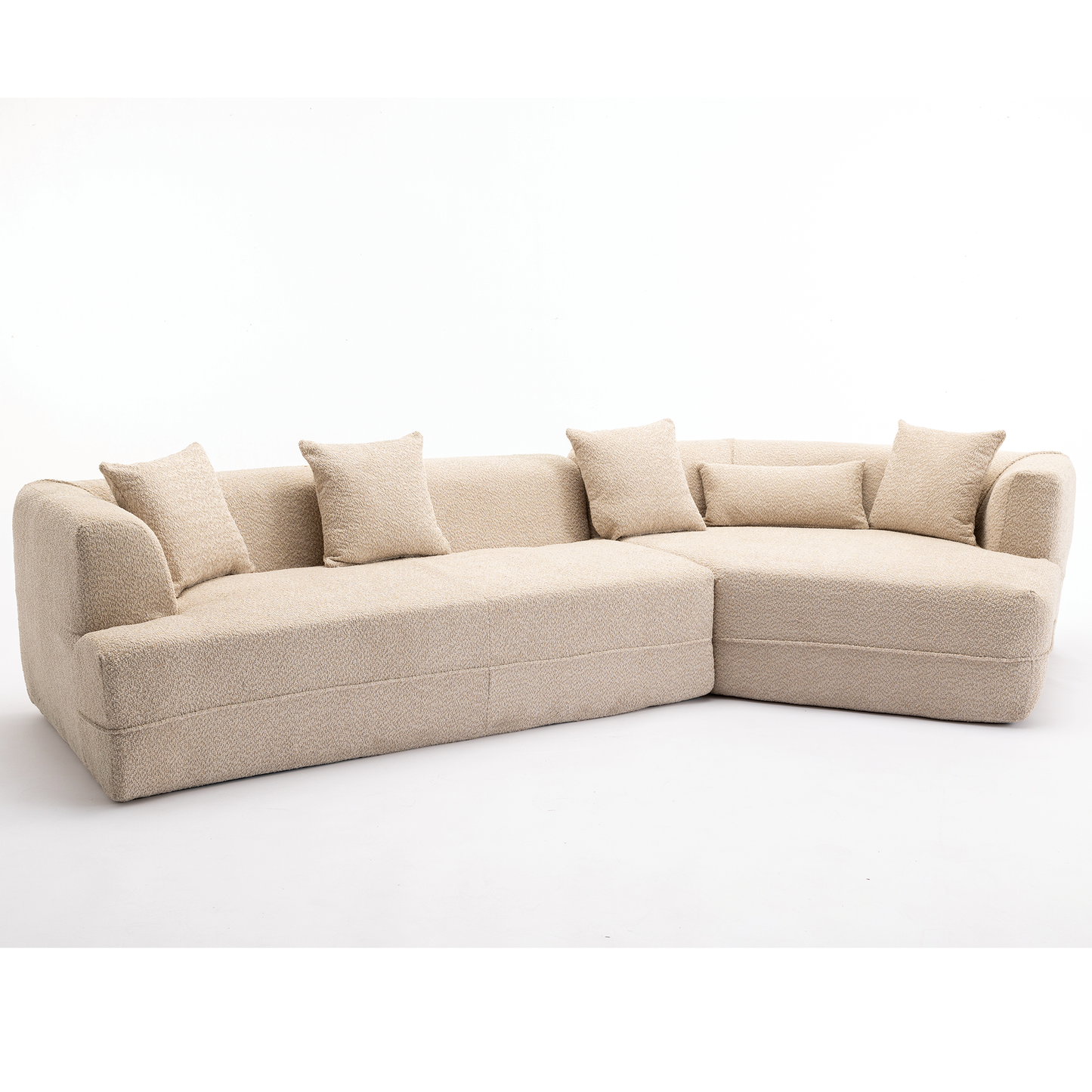 Modular sofa, modern minimalist style sofa,  upholstered ,  free combination, round fiber fabric, anti-wrinkle fabric,Dimension extension,Brown