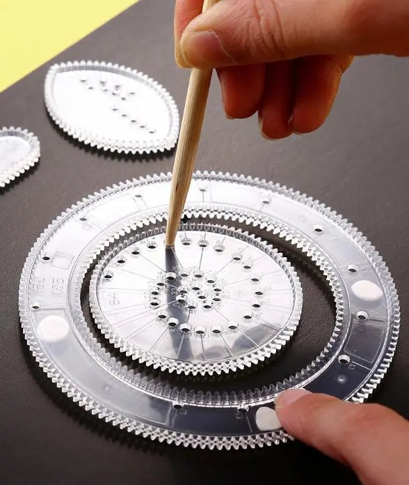 Spirograph Drawing Scratch Painting Toys Set Interlocking Gears Wheels Painting Drawing Accessories Educational Toy Spirographs