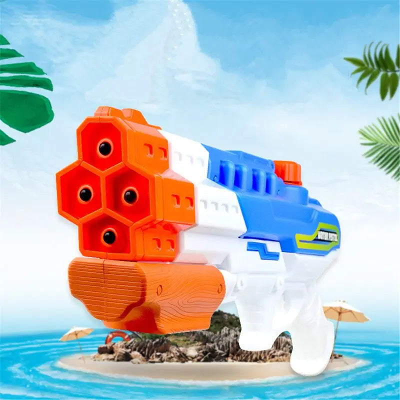 1200CC Water Gun Soaker 4 Nozzles Water Blaster Squirt Gun 30ft Water Pistol Water Fight Summer Outdoor Swimming Pool Beach Toys